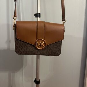 Michael Kors Brown and Tan Crossbody Bag